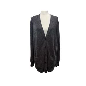 Acne Studios Alpaca Wool Blend Long Cardigan Sweater Size L Gray Button Pockets
